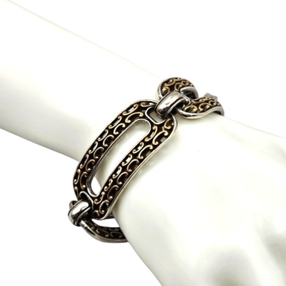 Brighton Silver‎ Tone Gold Tone Scroll Link Bracelet